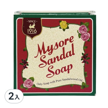印度 Mysore 保濕護膚皂 150g - 檀香精油滋潤 溫和潔淨配方  2入