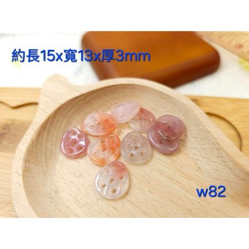 布布村 緋紅瑪瑙藕片 水晶木頭串珠配件W82