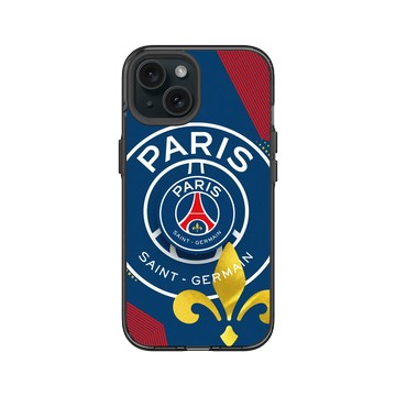 iPhone 15 Clear 酷墨灰 - PSG - Paris Saint-Germain - Lily Flower