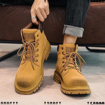 超實惠 九 男鞋 馬丁靴 休閒鞋 時尚靴 大黃蜂馬丁靴男高幫秋季男士大黃靴加絨棉鞋潮流工裝靴子黃色短靴