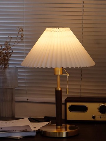 臥室床頭臺燈 床頭燈臺燈簡約現代高級感臥室書房溫馨法式輕奢復古氛圍燈全光譜