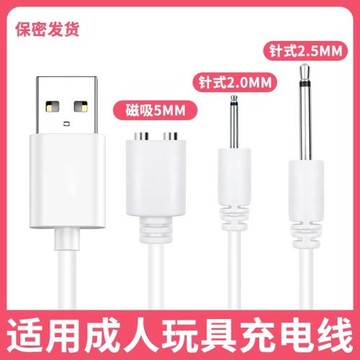 適用小怪獸失控二代杰士邦振動棒點秒潮筆用品磁吸圓口頭孔充電線