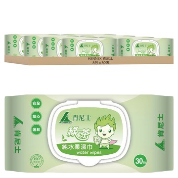 KENNEX 肯尼士 綠茶幼兒柔溼巾 純水 無酒精 無螢光劑  40g  30張  8包