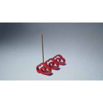 馨心齋｜線香座 線香插 祥雲款 線香 臥香 香插 香座 香立 金屬製作 獨家胭脂紅烤漆