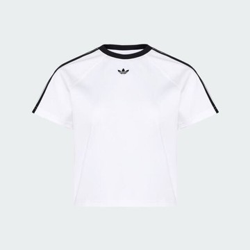 Adidas 愛迪達 Baby Tee W KT7793 女 T恤 運動上衣 休閒短袖 白 亞版 純棉 短版