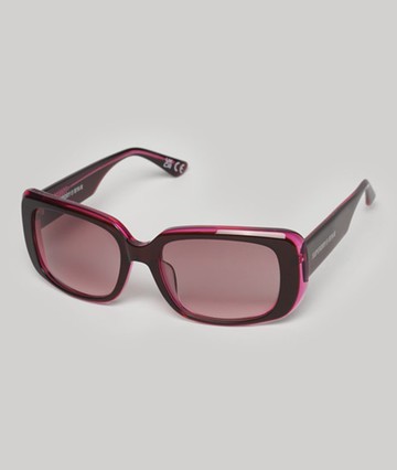 Superdry Women's Women's Classic Brand Print Sdr Dunaway Sunglasses, Pink Size: 1SIZE