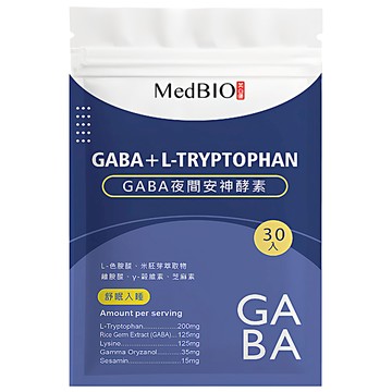MedBIO 美百優 GABA夜間安神酵素膠囊 500mg 30顆/包  1包