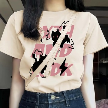 2天出貨 寬鬆大尺碼T恤 短袖T恤 韓版短袖女 純棉  短踢恤女  寬鬆女生上衣 透氣排汗 圓領T恤女 ZD