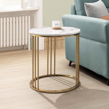 Boden-羅里1.7尺圓形石面小茶几/邊几/邊桌-50x50x58cm