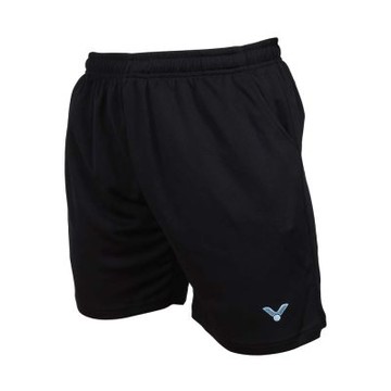 VICTOR 男針織運動短褲-台灣製 5分褲 慢跑 訓練 R-2519C 黑水藍