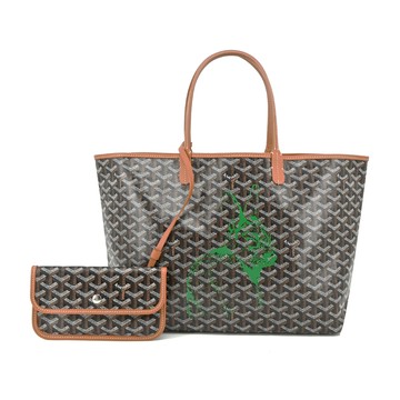 GOYARD 拓印兔子帆布LOGO購物包-小/黑棕_廠商直送