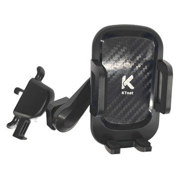 KTnet 廣鐸 車用出風口手機支架夾式升級版 ST51pro 雙重360度萬向球旋轉 左右加厚夾臂 單手操作  黑  1個