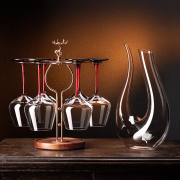 德國水晶紅酒杯輕奢高端勃艮第高腳杯醒酒器酒具套裝家用葡萄酒杯