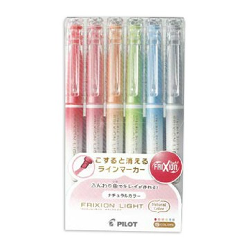 PILOT 百樂  魔擦 自然色 螢光筆 3.3mm 6色入  /組 SFL-60SL-N-S6【APP滿額下單10%點數(單一帳號最高5000點)】1/31止