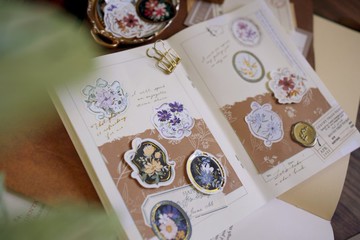 燙金裝飾貼紙包-花墜