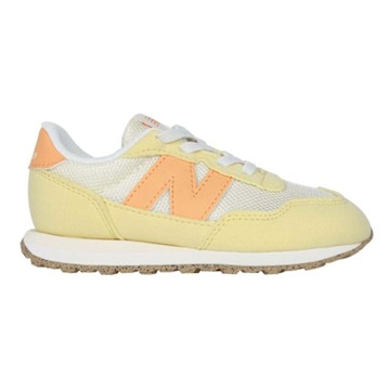 NEWBALANCE 男女小童復古慢跑鞋-寬楦 237系列 復古 NB N字鞋 IH237HP 淺黃米白橘