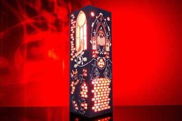 歌德式中世紀動物燈 | 彩繪玻璃小夜燈 | 貓咪國王與音樂