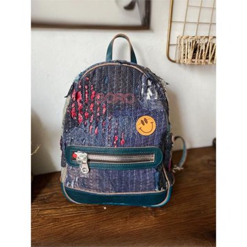 boro復古小眾手工襤褸潮流雙肩包男士電腦包背包個性時尚破布包