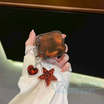 韓系個性 琥珀豹紋 小眾 適用Airpods4代保護套 Pro3耳機殼 1/2/3/4代蘋果藍牙耳機套 pro防摔殼