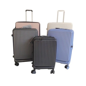 ~雪黛屋~BOTOLON 28吋行李箱前開防爆加大拉鍊PC+ABS海關鎖360度飛機輪W272