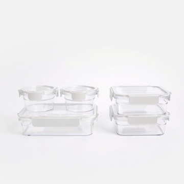 密封防漏可微波Tritan保鮮盒五件組(310mL+900mL+1.3L)