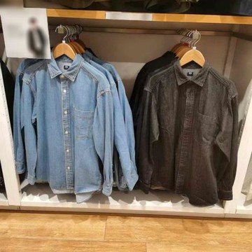 S45女裝立領休閑長袖牛仔襯衫