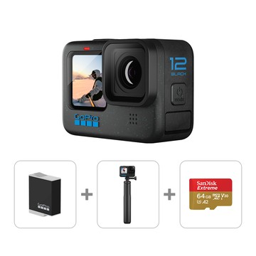 GoPro HERO12 Black 三合一攝影組(HERO12+MAX握把+腳架+ENDURO充電電池+64G記憶卡)