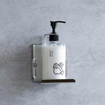 Homepluz 304不鏽鋼單瓶壁掛架-銀-贈按壓空瓶x1/文創貼標