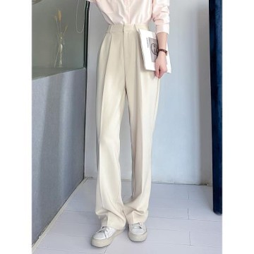 2026年新款西裝闊腿褲女春季垂感高腰顯瘦高級感通勤直筒拖地長褲