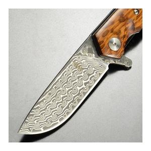 BNB KNIVES 折りたたみナイフ SNAKEWOOD FLIPPER ダマスカス BNB388101S