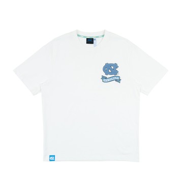 NCAA 短T 白色 UNC 字母 繡花T 短袖 中性 7625100500