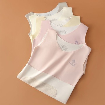 艾米戀發育期女童大兒童帶胸墊少女內衣文胸秋冬學生德絨保暖背心國中生