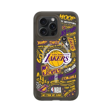 iPhone 15 Pro Max AirX 本質黑 - NBA - 塗鴉系列-洛杉磯湖人 L.A. Lakers - Graffiti