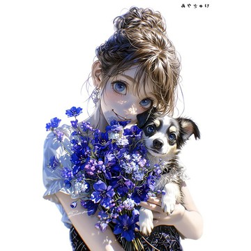 【4 月新品 3】07-120-0244 人物貼紙 春日女孩與動物