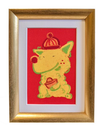 守柴犬掛畫 - 含畫框  - 狗狗掛畫/新年掛畫/玄關裝飾畫