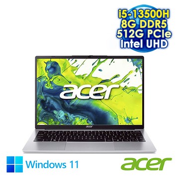 ACER Aspire Lite 14 AL14-71P-53T3 銀 14吋筆電 (WUXGA IPS/Intel i5-13500H/8G DDR5/512G SSD/WIN 11