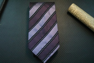 紫色真絲立體條紋紳士領帶誰帶誰帥氣necktie