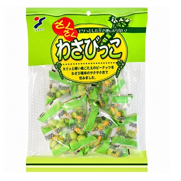 【江戶物語】(短效特價) YAMAEI 山榮 山葵風味豆果子 95g 三角包 芥末豆 豆菓子 堅果 下酒零食 日本原裝進口
