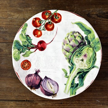 蔬菜水果圖案陶瓷餐具意面盤牛排盤西餐盤子輕奢菜盤子釉下彩工藝