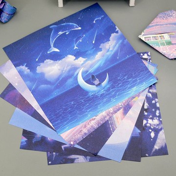 15釐米正方形雙面印花星空紙千紙鶴摺紙小學生手工卡紙材料彩色紙