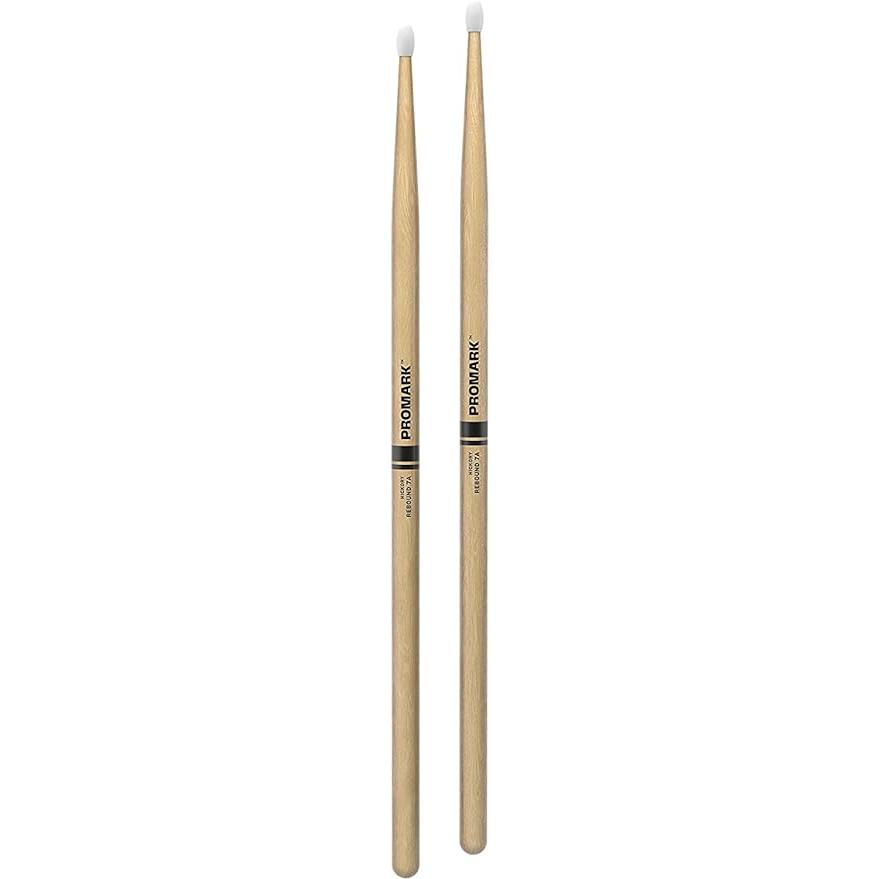 ProMark Rebound 7A Hickory Drumsticks, Oval Nylon Tip (6 Pack)