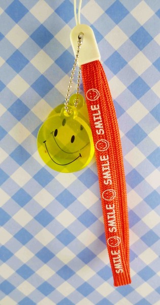 【震撼精品百貨】日本精品百貨-手機吊飾/鎖圈-微笑圖案系列-紅