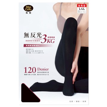 無反光120丹裸紗抗菌彈性顯瘦褲襪 - 加長 / 黑