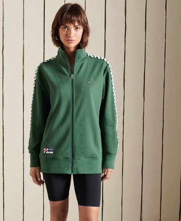 Superdry Women's Women's Code Oversized Tape Track Jacket Green / Dark Green - Size: S