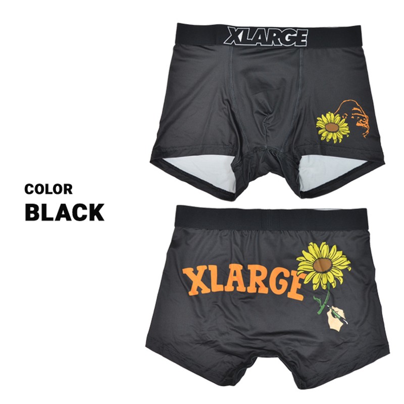 XLARGE エクストララージ ボクサーパンツ アンダーウェア ゴリラと花 UNDERWEAR 下着 インナー ショーツ メンズ M-XL ブラック  イエロー 14744000 【メール便対応可】（L(84-94cm)×BLACK） | LINEブランドカタログ