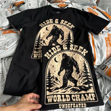 出口訂單 外貿 大腳怪Bigfoot 男女短袖T恤 趣味街頭小眾夏薄2437