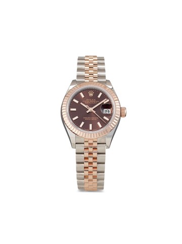 Rolex - 2023 unworn Lady-Datejust 28mm - unisex - stainless steel/Sapphire Glass/Rose Gold - One Size - Brown
