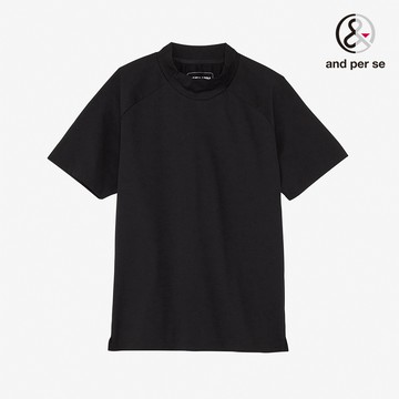 【and per se】&GOLF 男款黑色高領設計結合速乾彈性舒適立領短棉  DGV29525