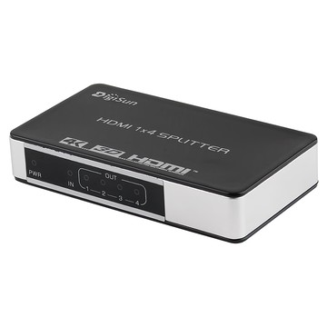 DigiSun 得揚 VH714Z 4K2K HDMI 一入四出影音分配器 支援UHD 4K2K和FHD 1080P電視訊號  黑色  1台