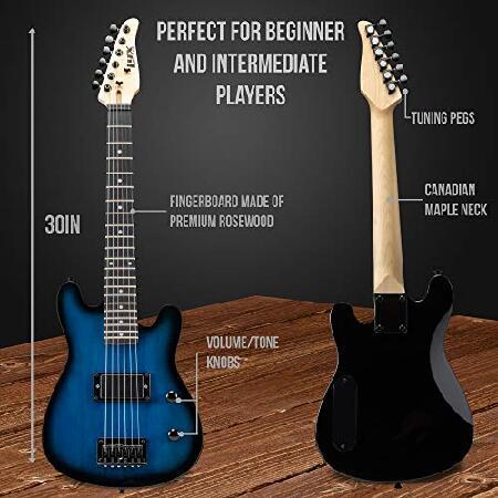 LyxPro 30 Inch Electric Guitar and Starter Kit for Kids with Size Beginner’s Guitar, Amp, Six Strings, Two Picks, Shoulder Strap, Digital Clip On